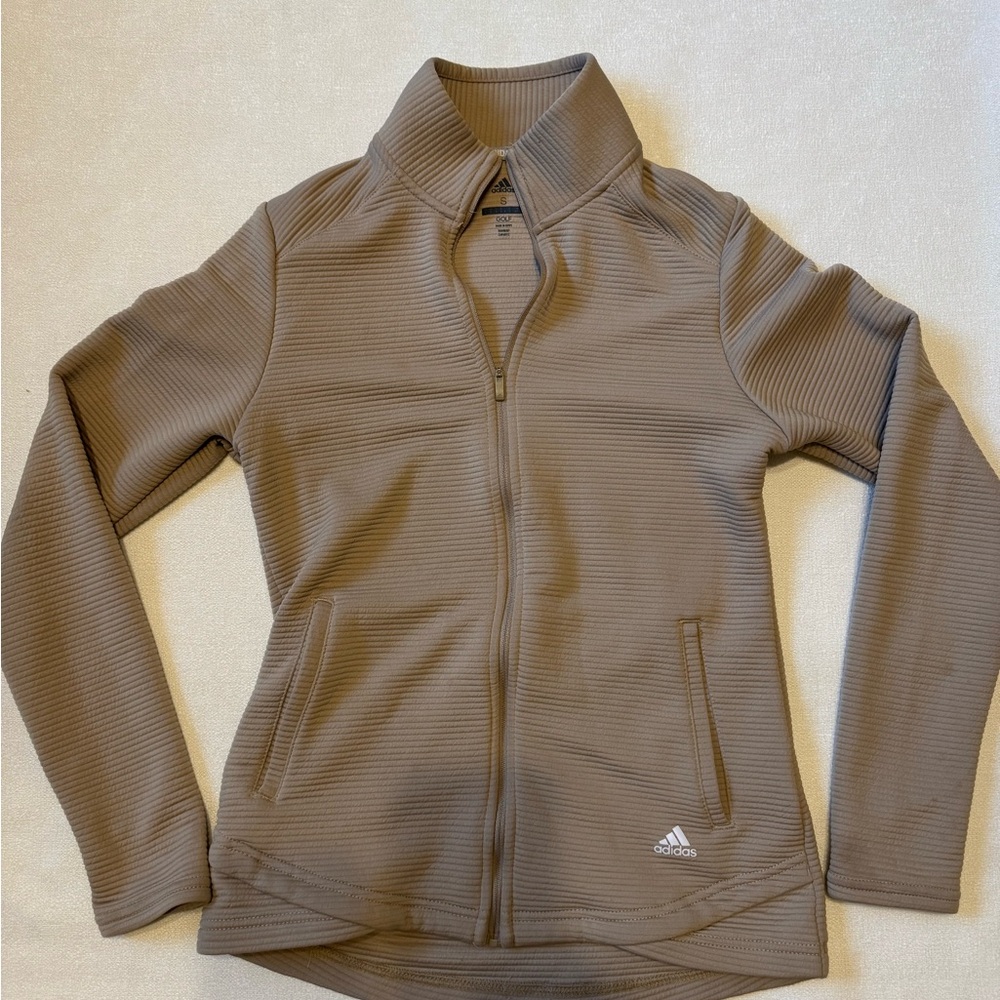Adidas Tan Ribbed Golf Jacket